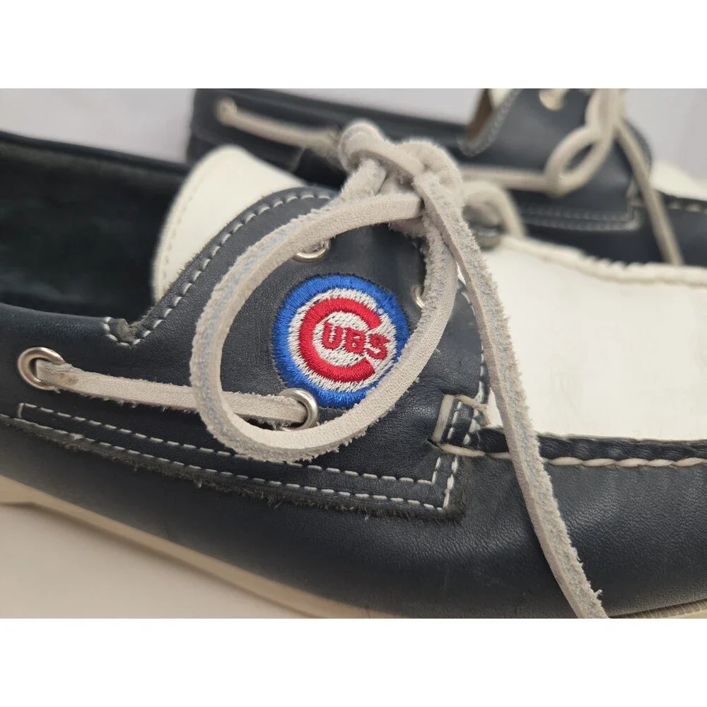 Rare Allen Edmonds Chicago Cubs Baseball Deck Shoes Men Sz 10.5 Leather Loafers